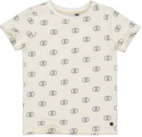 LEVV T-shirt met all over print ecru