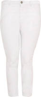 Yoek cropped high waist skinny jeans wit