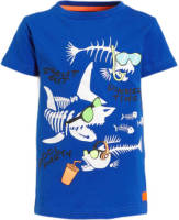 Orange Stars T-shirt Mick met printopdruk blauw
