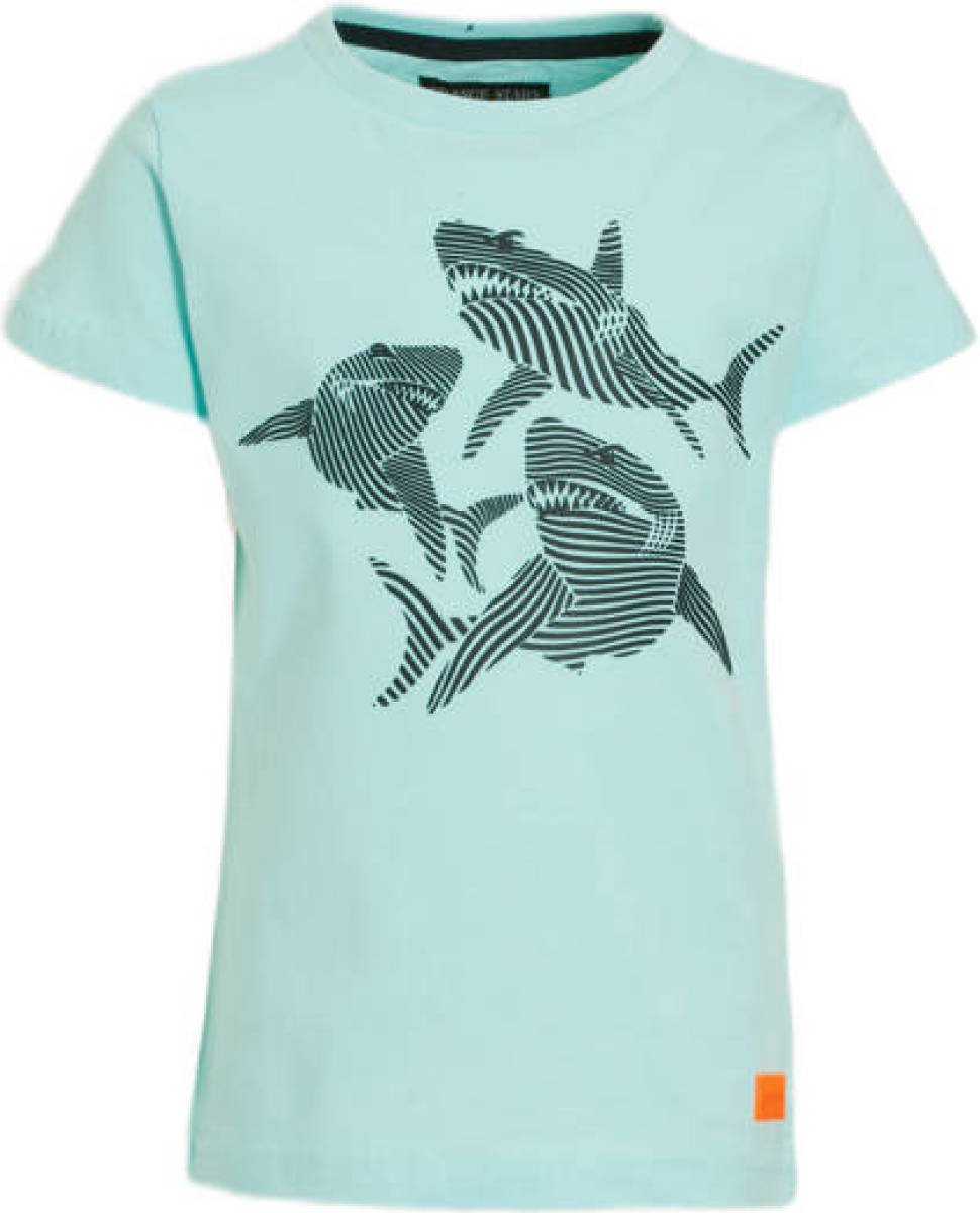 Orange Stars T-shirt Mickey met printopdruk blauw