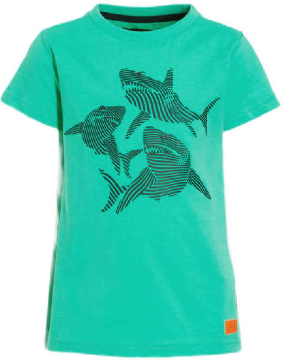 Orange Stars T-shirt Mickey met printopdruk mintgroen