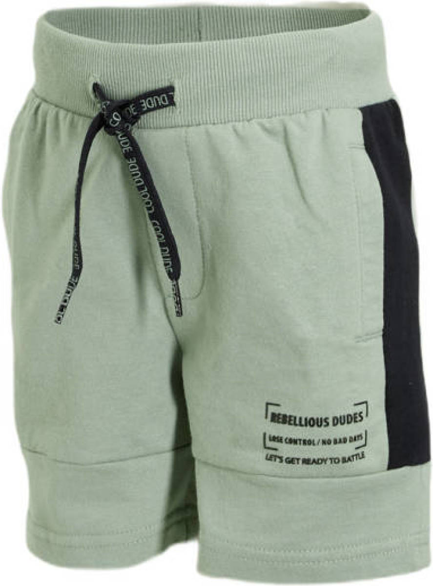 Orange Stars short Manuel met printopdruk kaki