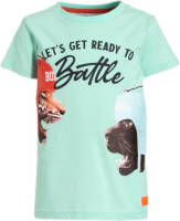 Orange Stars T-shirt Merijn met printopdruk mintgroen