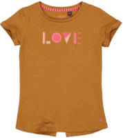 Quapi T-shirt met tekst bruin