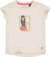Quapi T-shirt met printopdruk creme