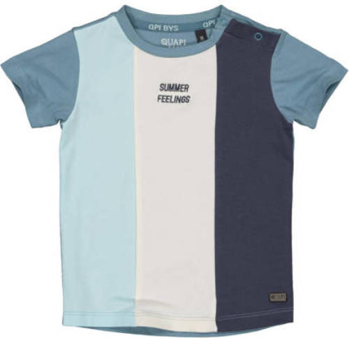 Quapi T-shirt QVERON lichtblauw/wit/donkerblauw