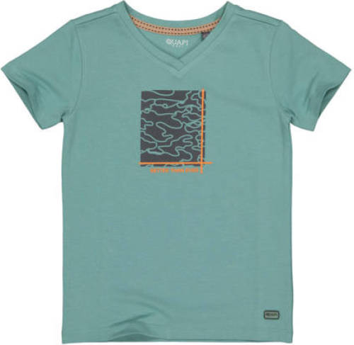 Quapi T-shirt met printopdruk licht zeegroen