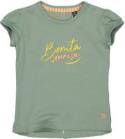 Quapi T-shirt QVELICIA met tekst zachtgroen