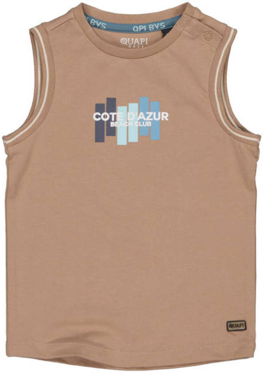 Quapi T-shirt QVIGO met printopdruk lichtbruin