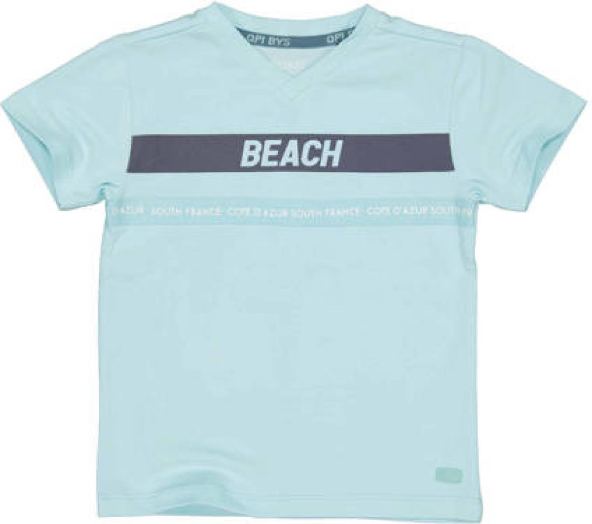 Quapi T-shirt QVALERIO met tekst lichtblauw