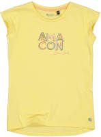 Quapi T-shirt QTECILIA met tekst geel
