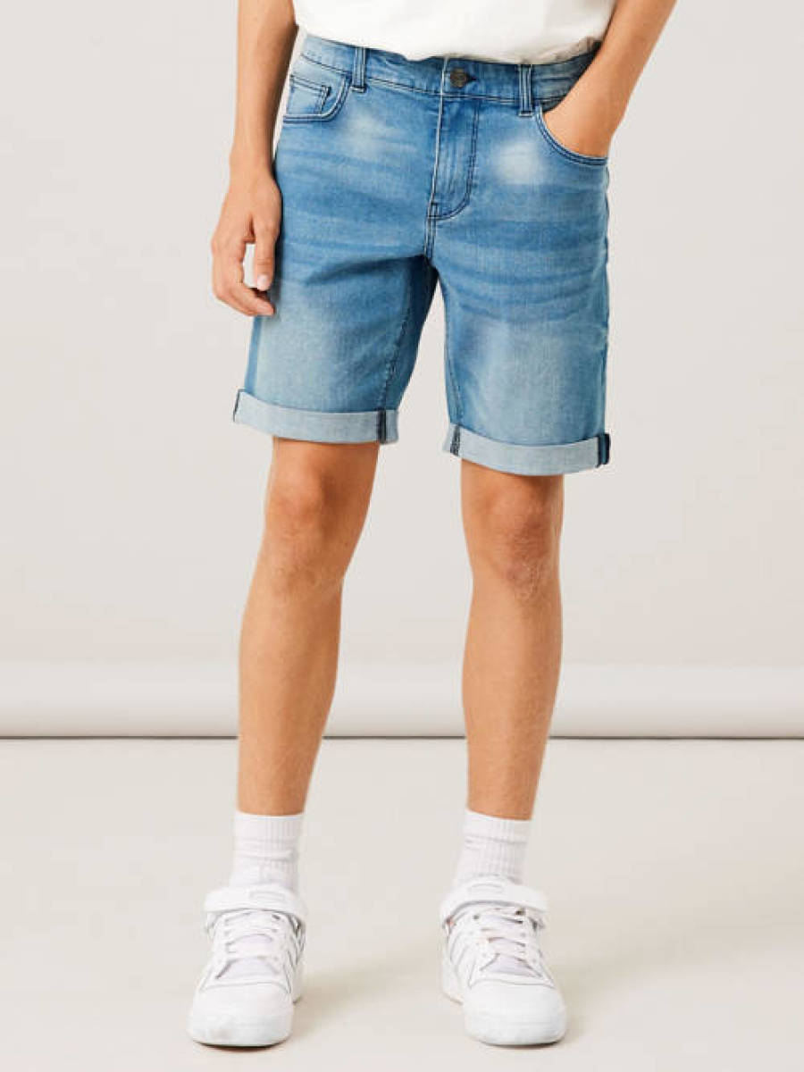 LMTD loose fit short NLMTONEIZZA light blue denim