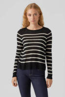 VERO MODA gestreepte gebreide trui VMNOVA zwart/wit