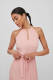 VILA halter maxi jurk VIJULIETTE met open detail roze