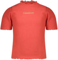 Moodstreet T-shirt met tekst koraalrood