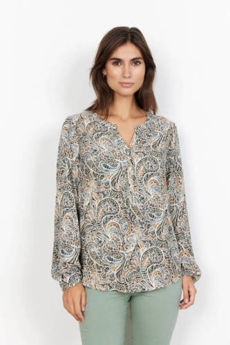 Soyaconcept top SC-JASMIN met paisleyprint beige/bruin/blauw