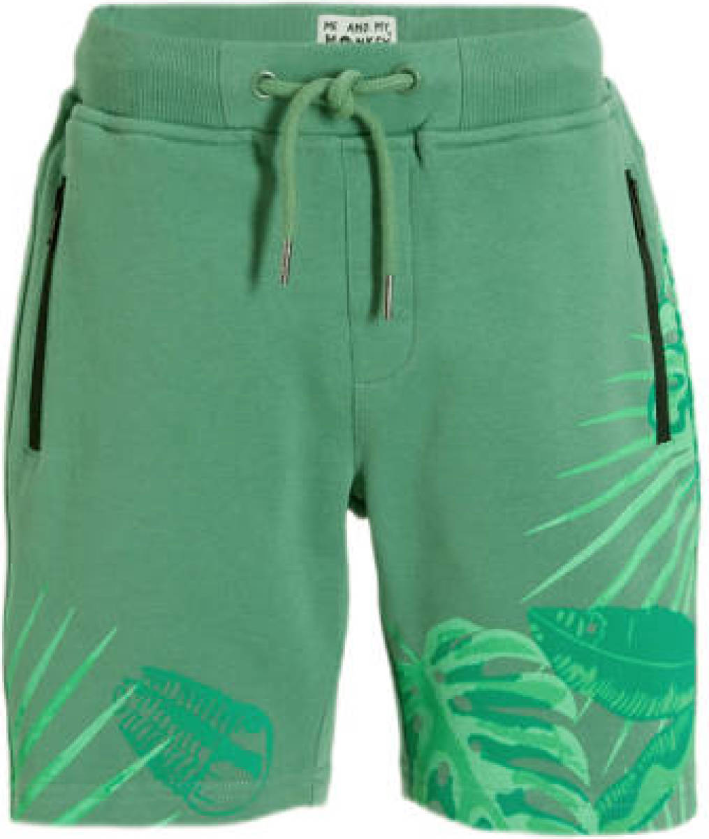 Me & My Monkey short Mirza met printopdruk groen