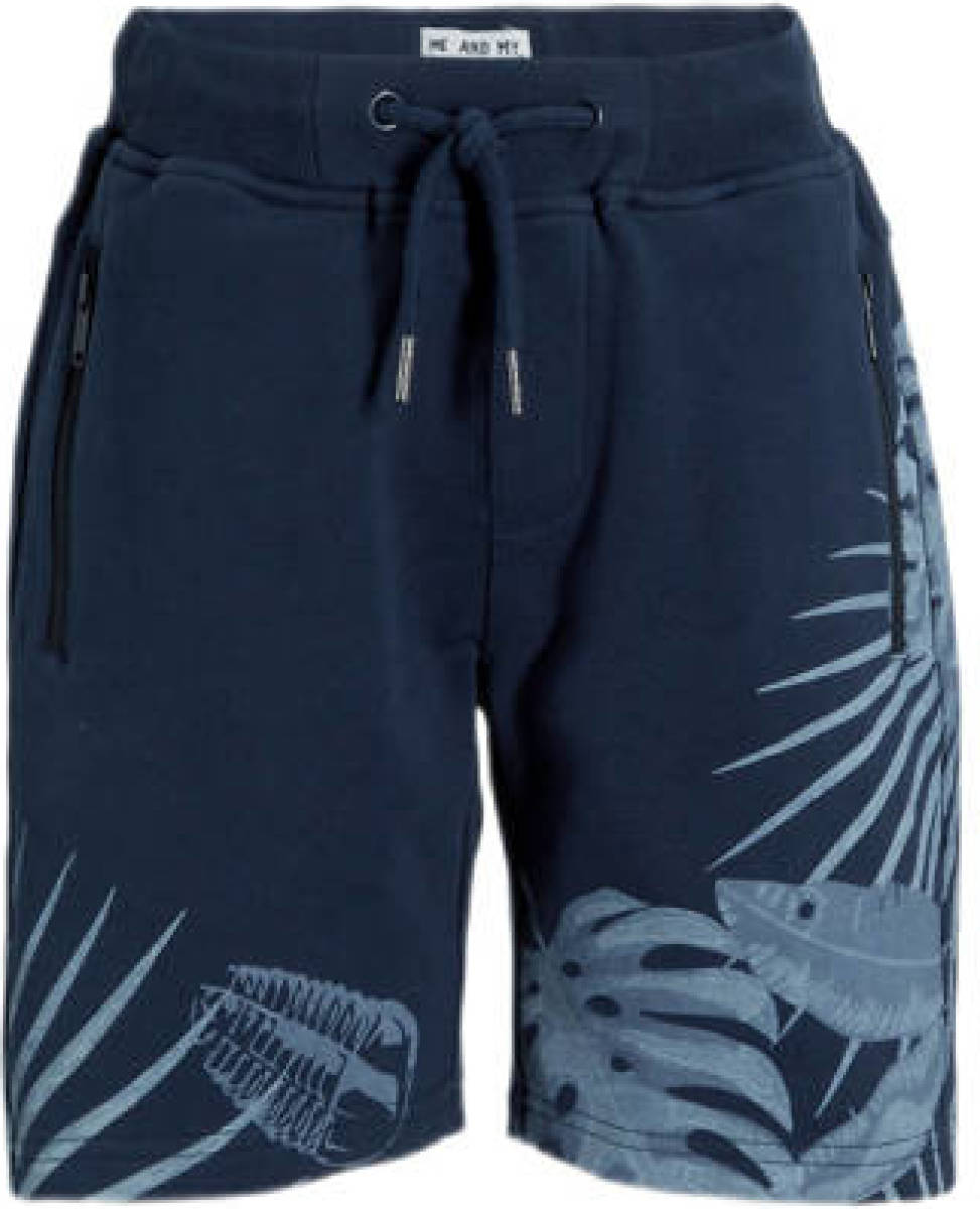 Me & My Monkey short Mirza met printopdruk blauw