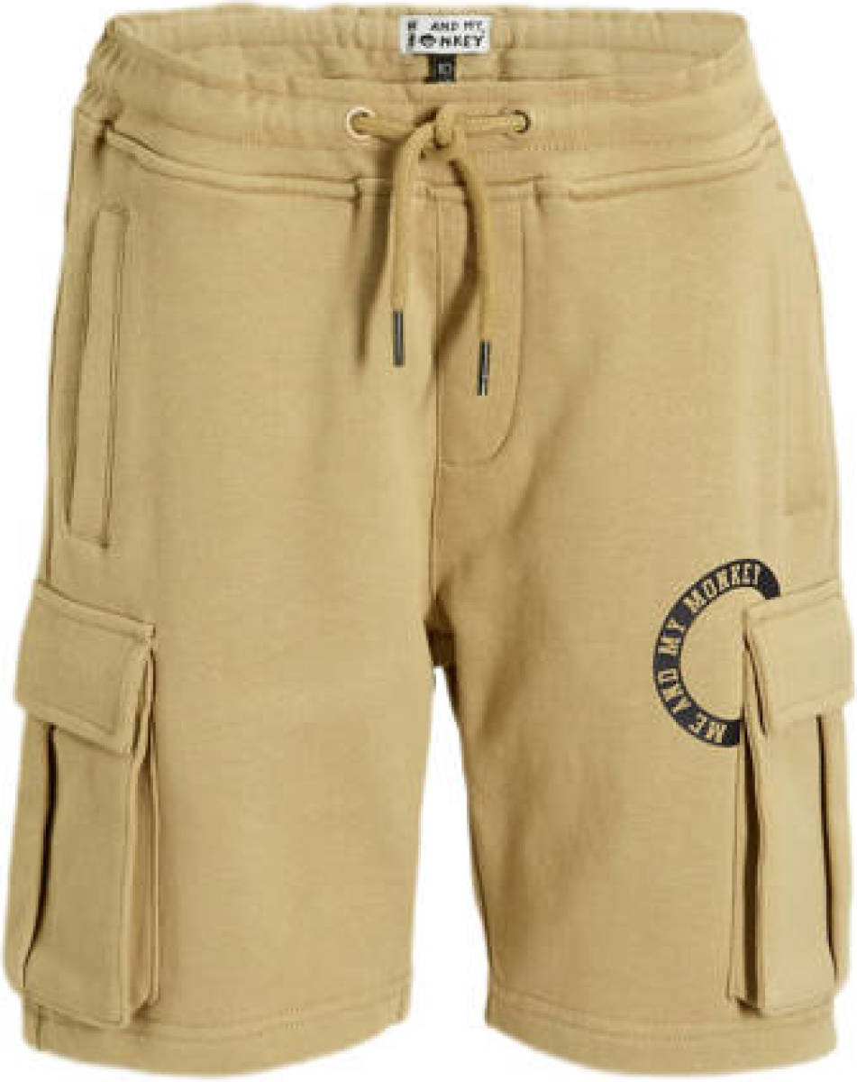 Me & My Monkey cargo short Mitchel met printopdruk zand