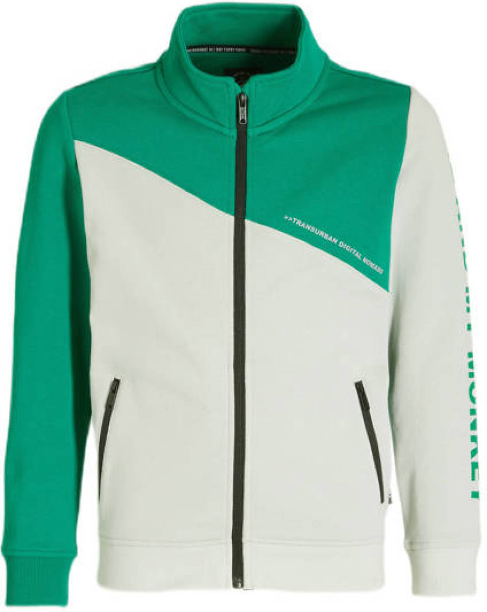 Me & My Monkey sweatvest Mex groen/ecru