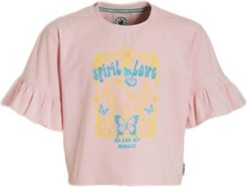 Me & My Monkey T-shirt Maartje met printopdruk roze