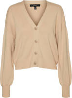 VERO MODA fijngebreid vest VMNANCY beige