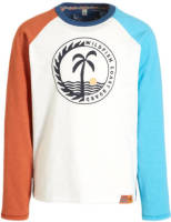 Wildfish longsleeve Master van biologisch katoen wit/blauw/bruin