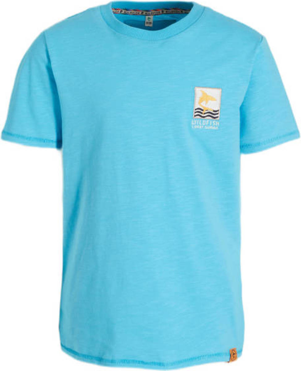Wildfish T-shirt Milko van biologisch katoen blauw