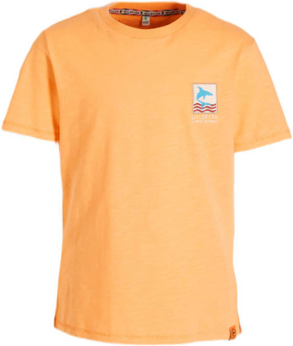 Wildfish T-shirt Milko van biologisch katoen oranje