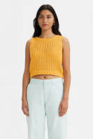 Levi's ribgebreide top geel