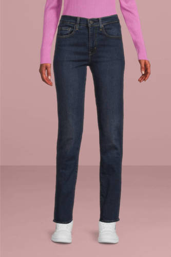 Levi's 724 high waist straight fit jeans dark blue denim
