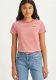 Levi's gestreept T-shirt Perfect roze/wit