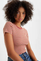 Levi's gestreept T-shirt rood/zwart/geel