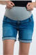 LOVE2WAIT slim fit denim short donkerblauw