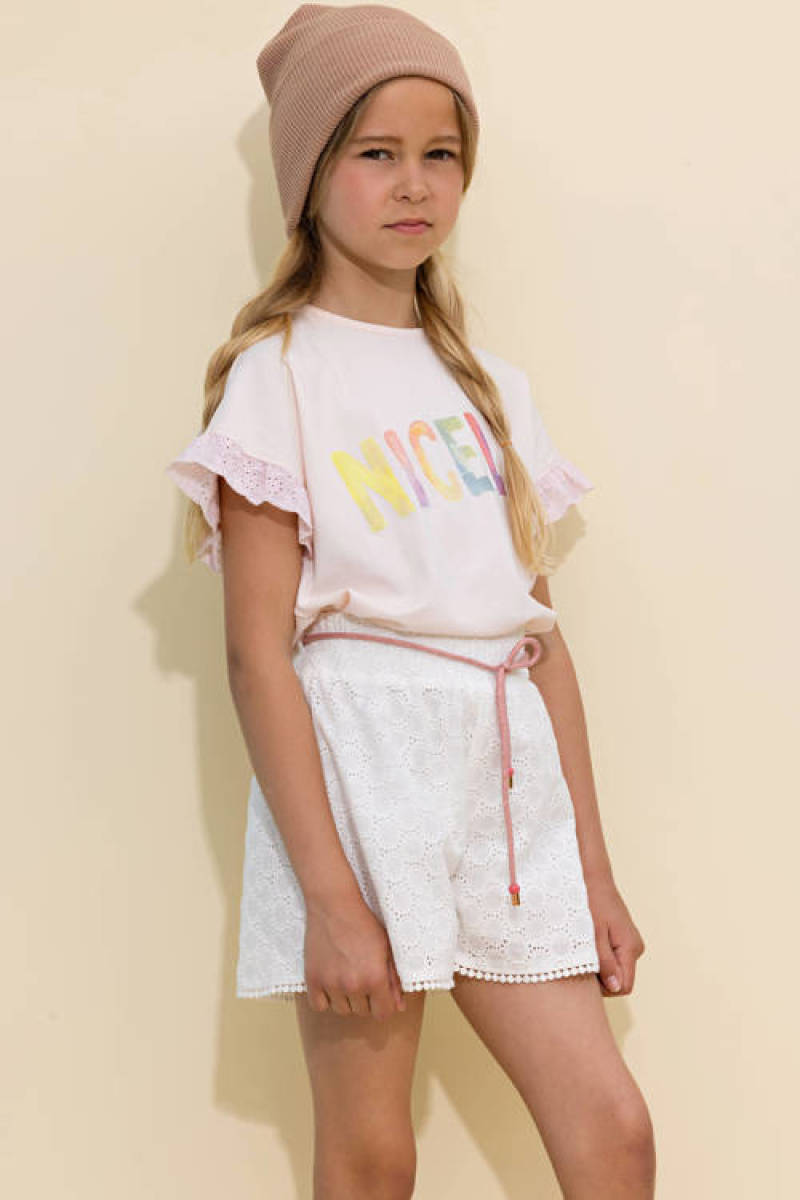 NONO short Shampy met textuur offwhite
