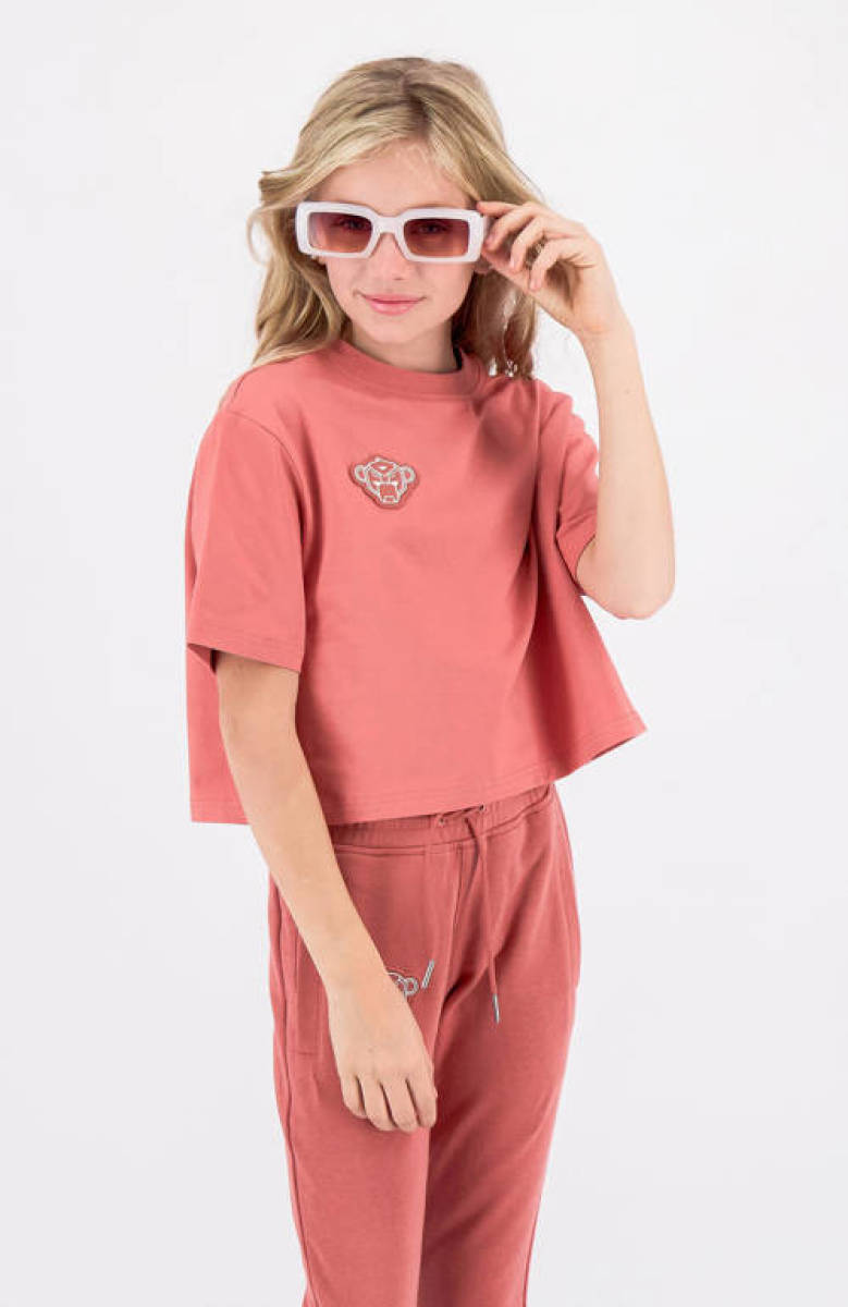 BLACK BANANAS T-shirt met printopdruk zalm