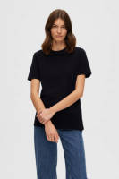 SELECTED FEMME T-shirt SLFMYESSENTIAL van biologisch katoen zwart