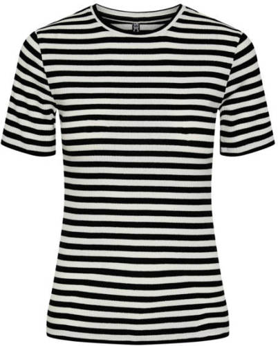 PIECES gestreept T-shirt PCRUKA zwart/wit
