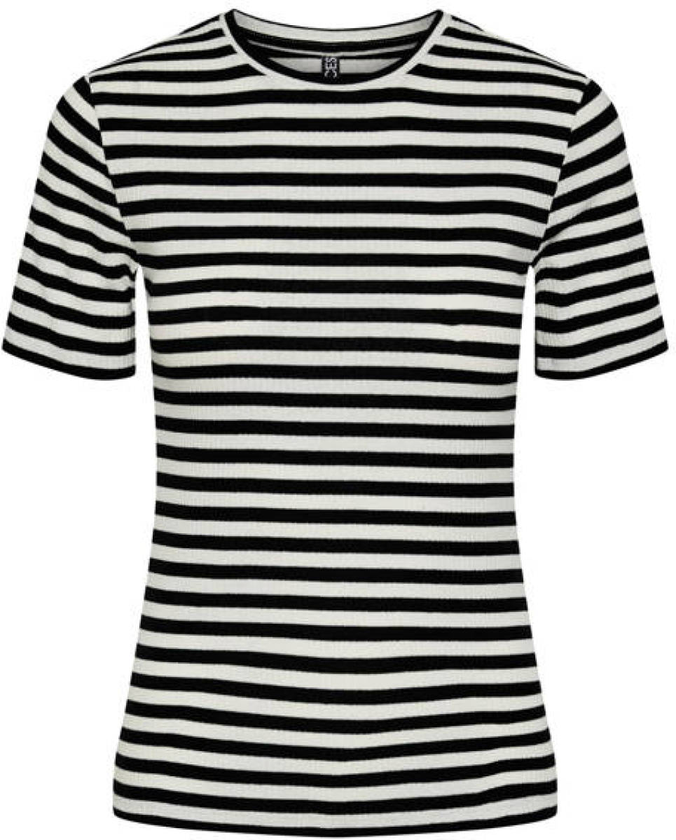 PIECES gestreept T-shirt PCRUKA zwart/wit