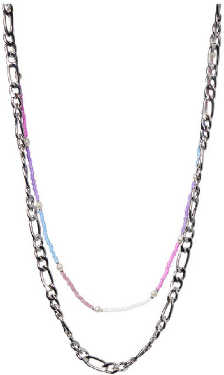 PIECES gelaagde ketting PCBIMI zilverkleurig