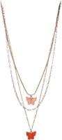 PIECES gelaagde ketting PCBESTINA met vlinders goudkleurig