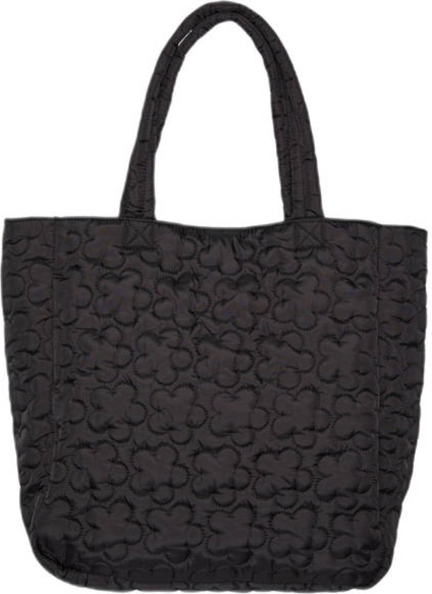 PIECES doorgestike shopper PCBIANCA met bloemenmotief zwart