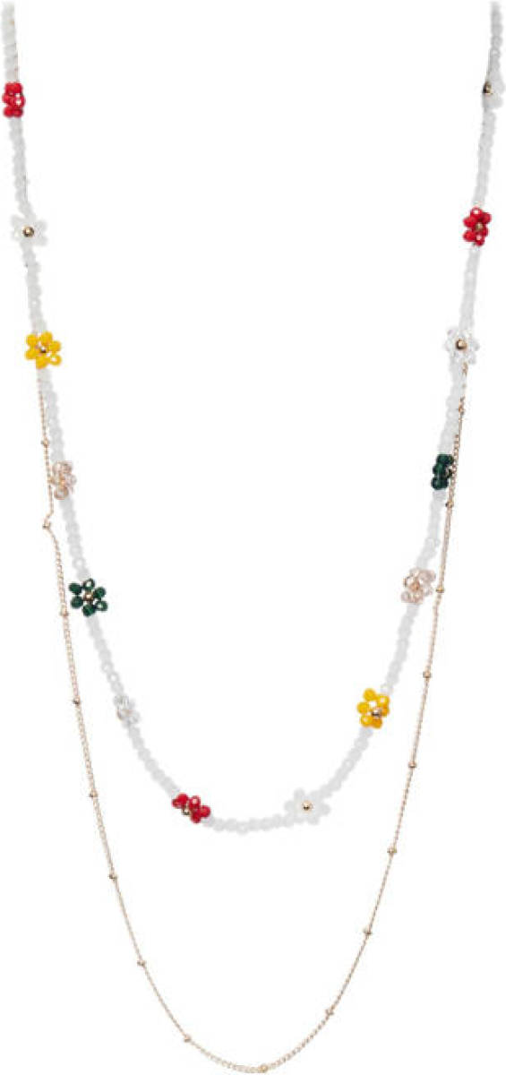 PIECES ketting PCBULIE met bloemen goudkleurig