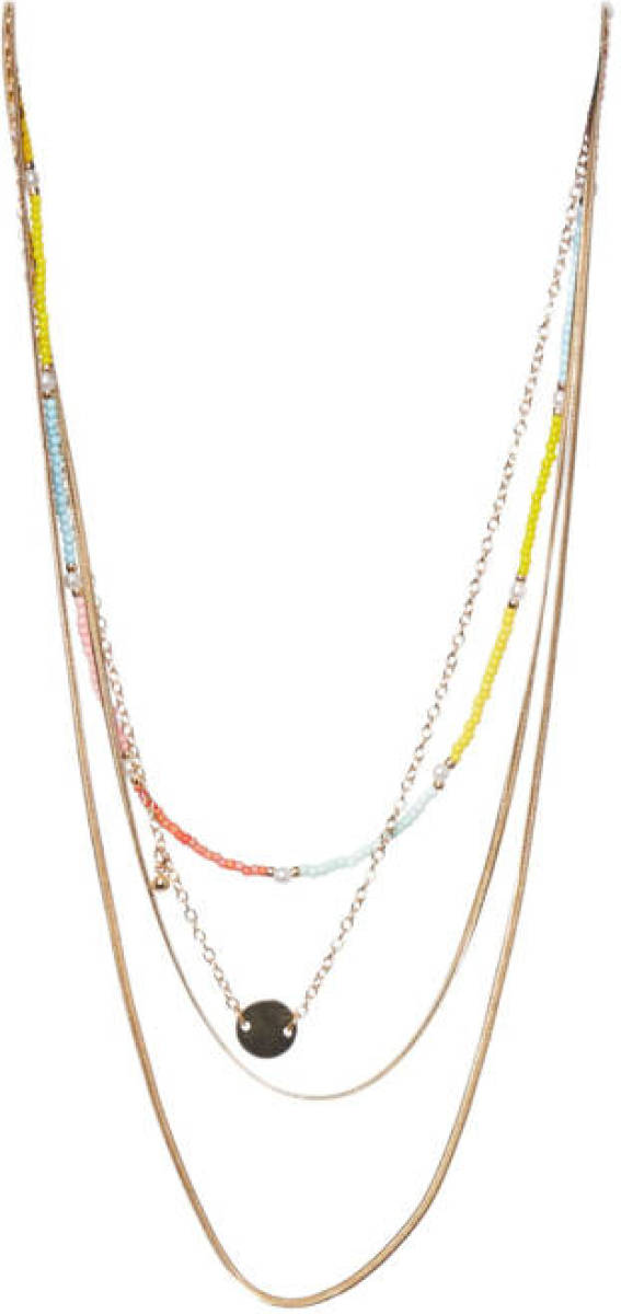 PIECES ketting PCBINA met kralen goudkleurig