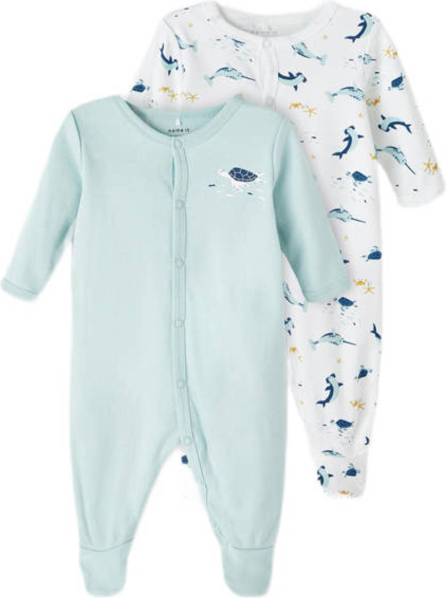 NAME IT BABY boxpak - set van 2 mintgroen/wit/blauw