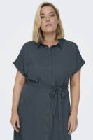 ONLY CARMAKOMA gemêleerde blousejurk CARDIEGA grijsblauw