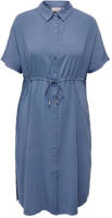 ONLY CARMAKOMA blousejurk CARNEW met ceintuur vergrijsd blauw