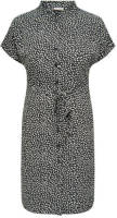 ONLY CARMAKOMA blousejurk CARDIEGA met all over print en ceintuur zwart/ wit
