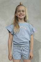 Like Flo T-shirt met printopdruk blauw