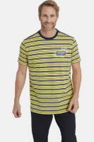 Jan Vanderstorm gestreept regular fit T-shirt LINOR Plus Size geel
